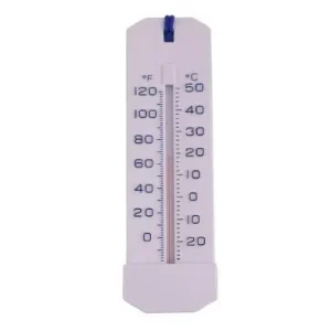 10″ x 3″ White ABS Jumbo Thermometer