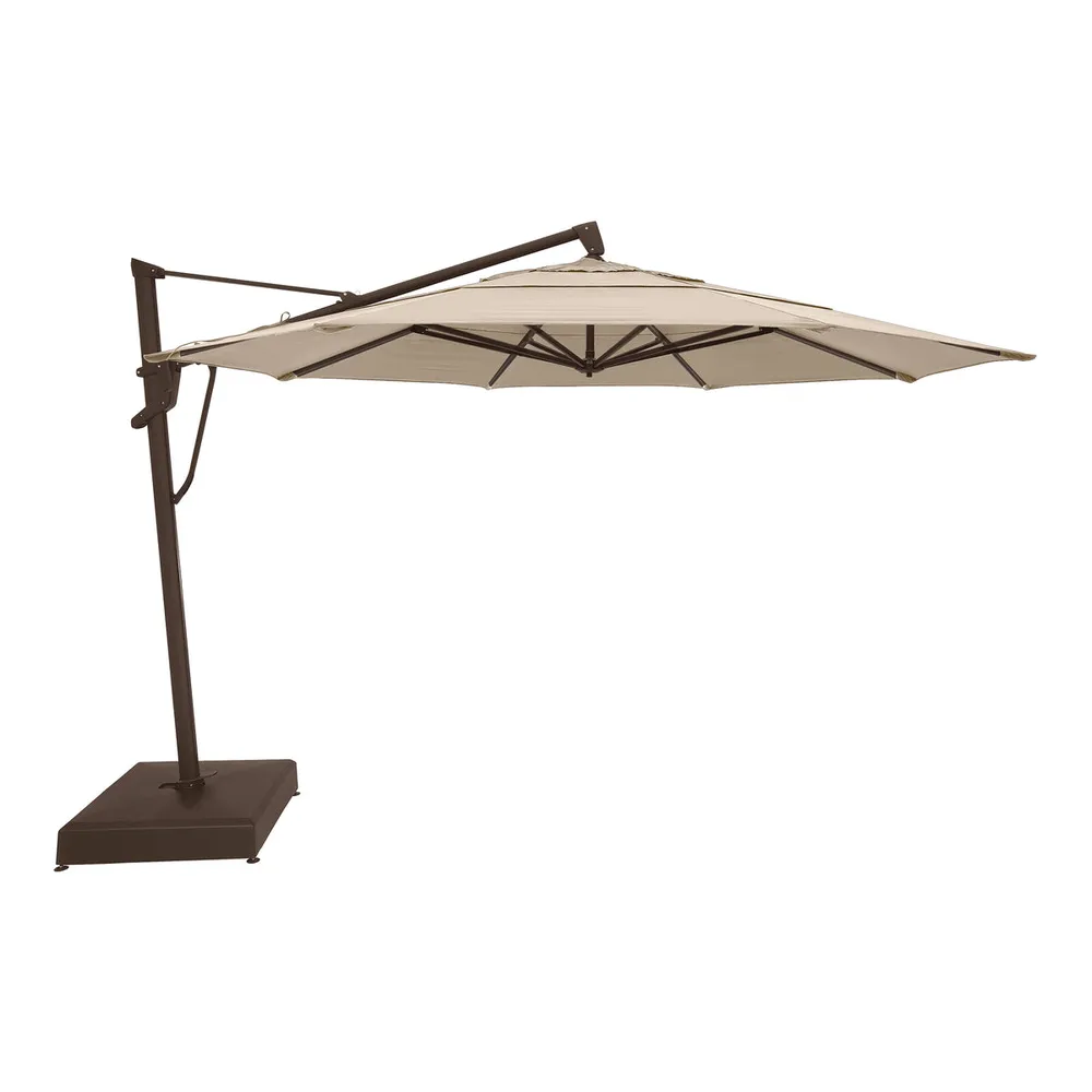 13′ Classic Octagon AKZ Cantilever Umbrella – Champagne Linen