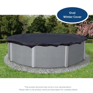 16′ x 32′ Artic Armor Winter Cover for 12′ x 28′ Oval Pool 8 Yr. Navy Blue