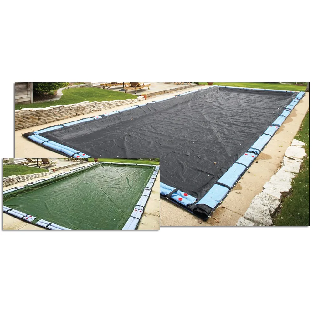 21′ x 37′ Rugged Mesh Cover for 16′ x 32′ Rectangle Pool – Green