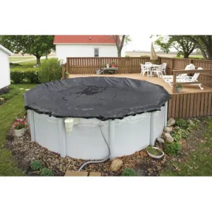 27′ Rugged Mesh Cover for 24′ Round Pool – Black