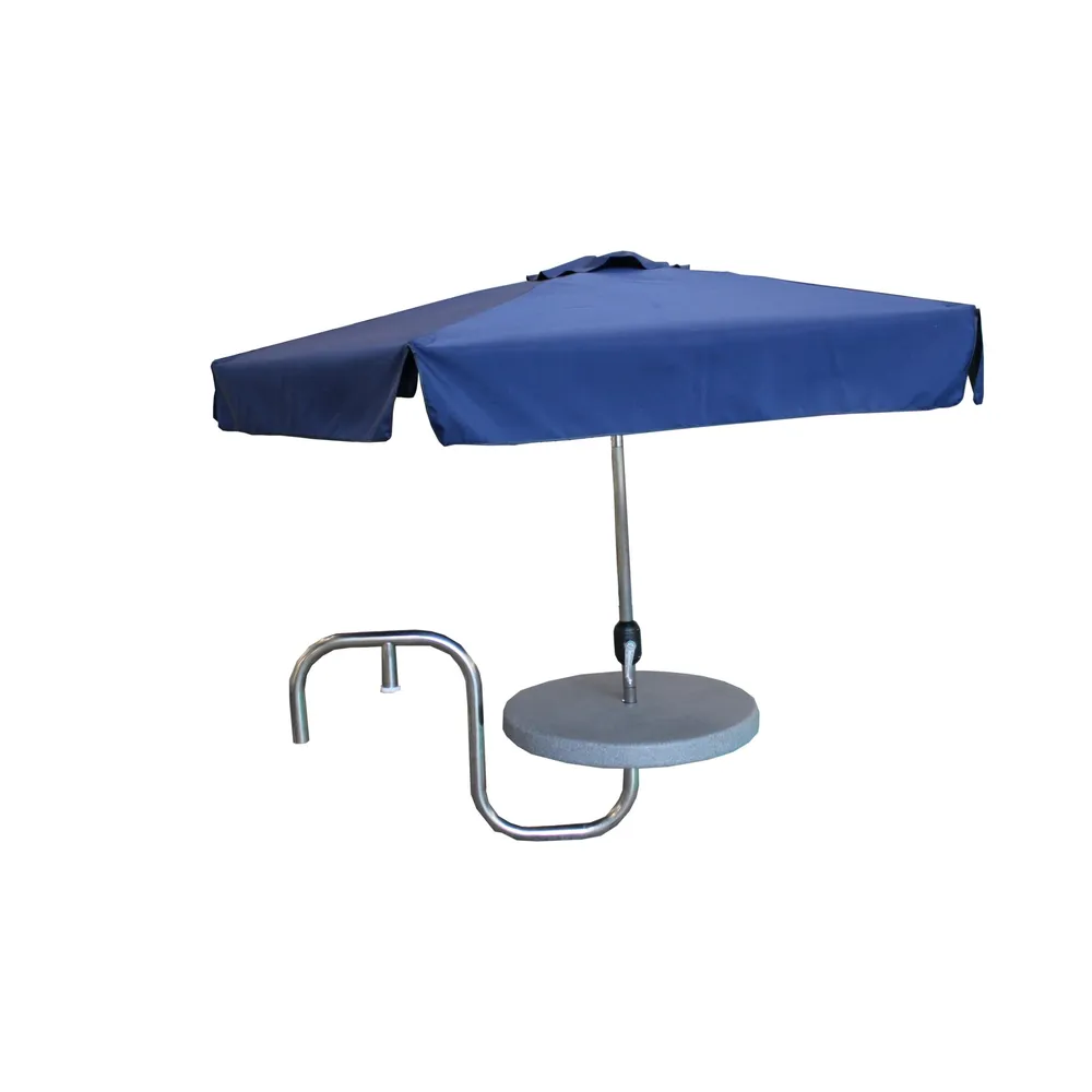 30″ White Side Mount Table w/ Matching Umbrella