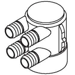 4 Port Manifold 0.75″ Barbed x 2″ Slip x Blind