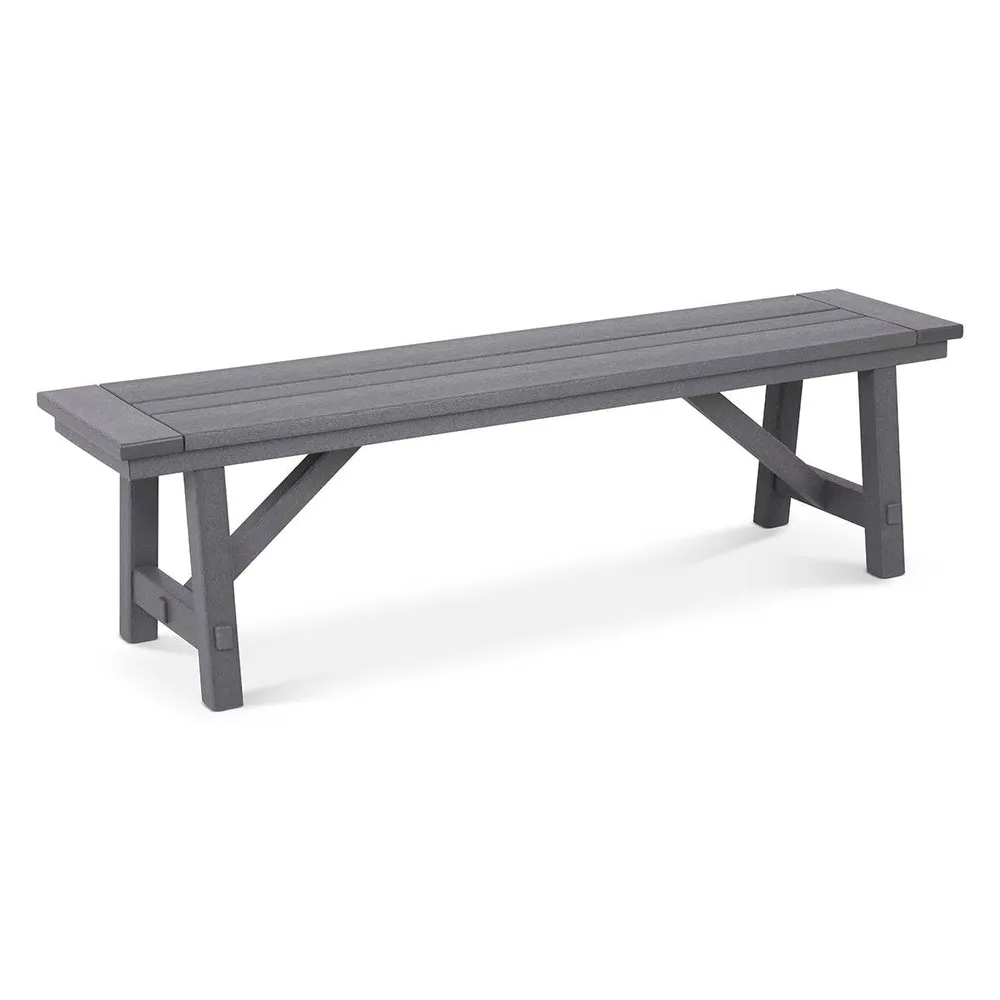 60″ Farmhouse Grey Backless Bench