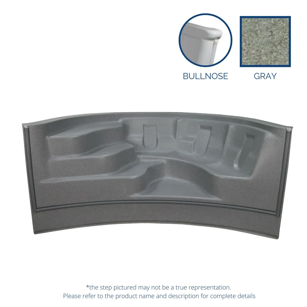 8′ Roman Radius Step Lounger Bullnose Alps (No Jets) – Grey Scuffed