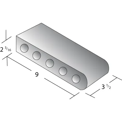 9″ Coping Bricks – Single Bullnose/Cored – Pallet/384 Bricks