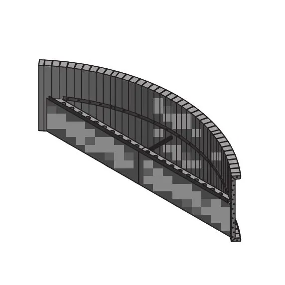 9′ Radius Steel Bench 42″
