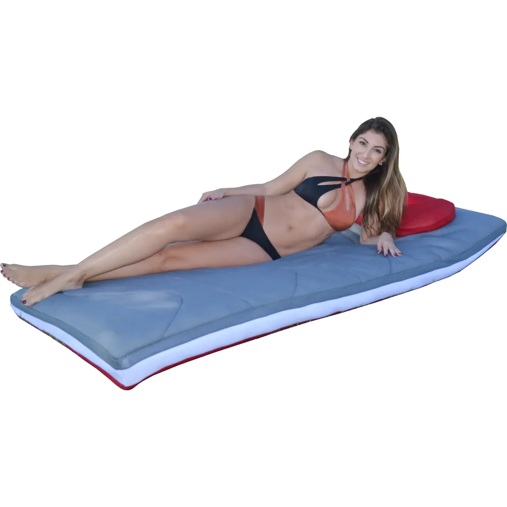 Aqua Cloud Duo Floating Mattress – Scarlet / Gray