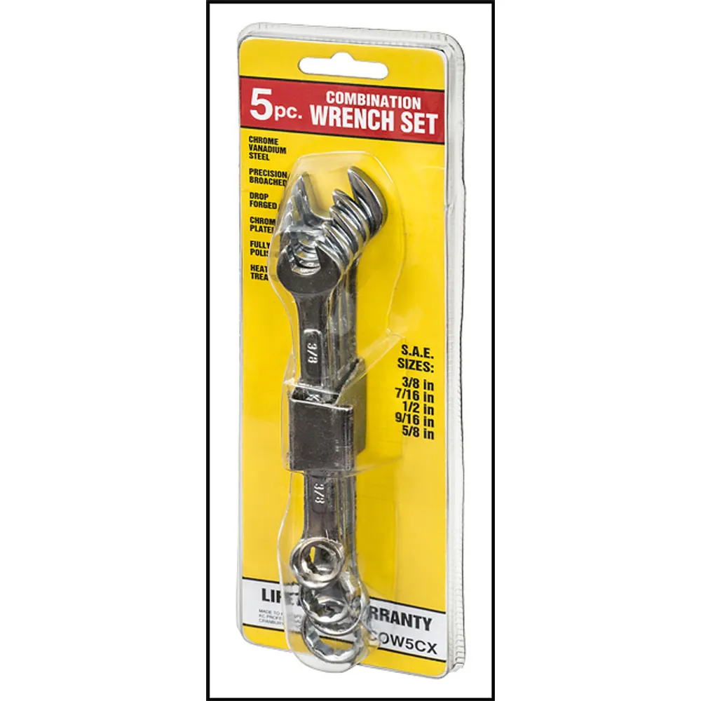 Aqua Plumb 5 pc Combo Wrench Set – Standard #GCOW5CX