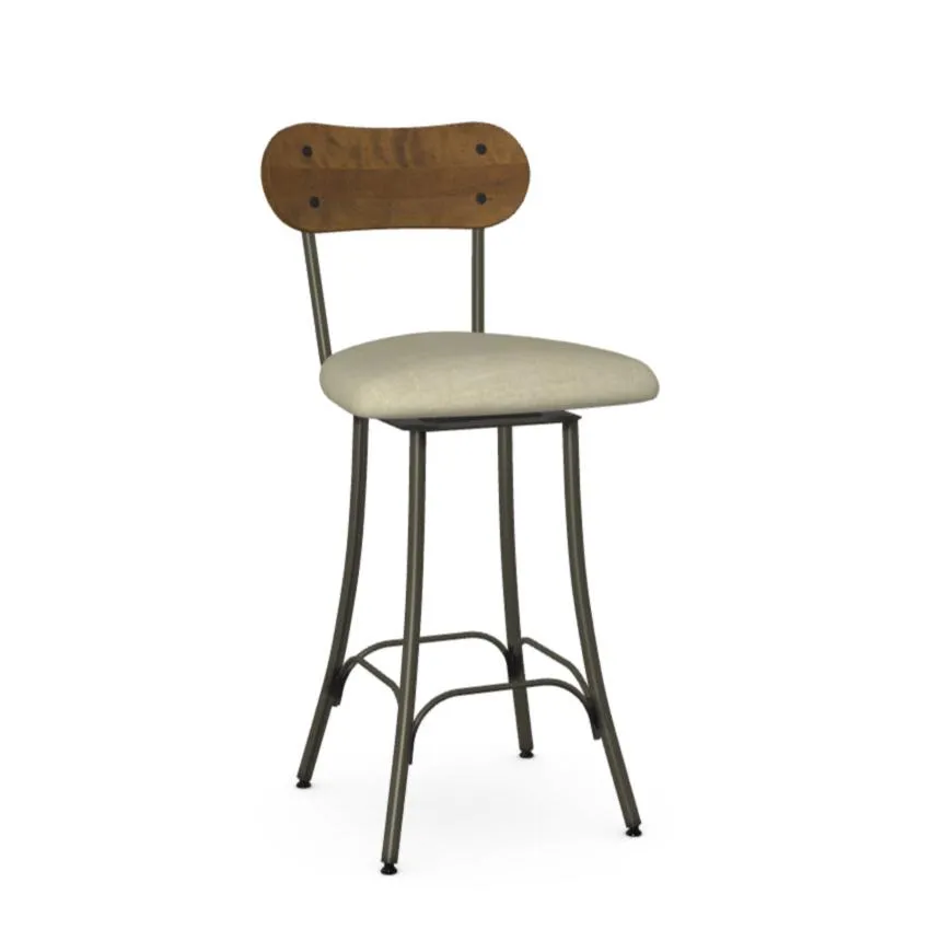 Bean Swivel Uph. Wood 26″ Counter Stool