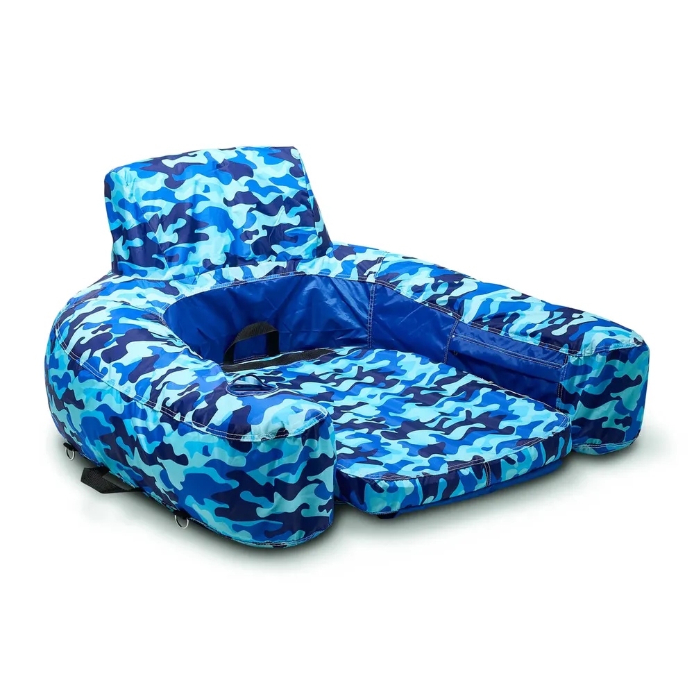 Blue Camo Extendable Lounge Chair