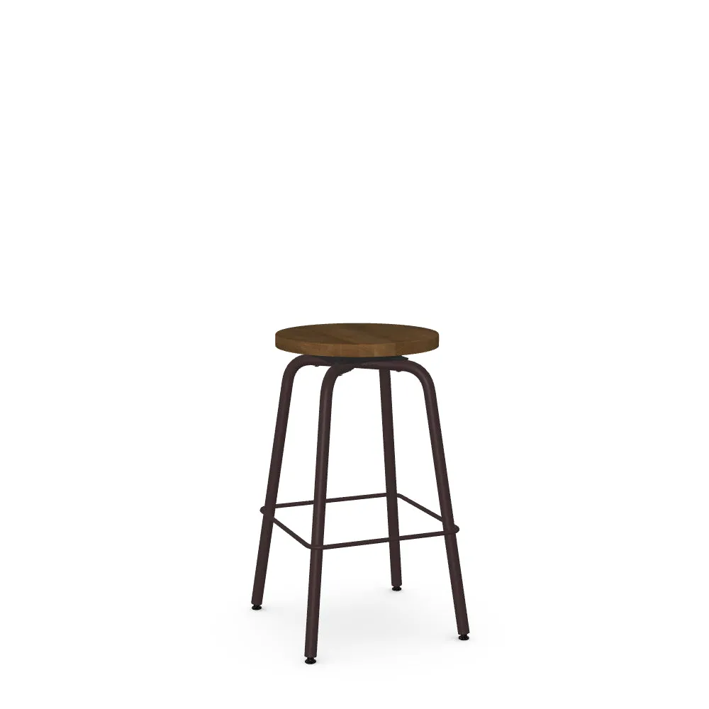 Button Backless Counter Stool – Wood Seat