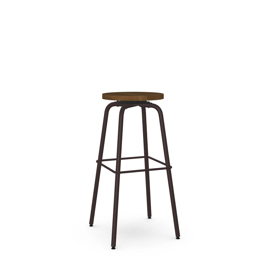 Button Backless Spectator Stool – Wood Seat