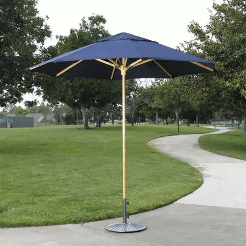 Catalina 2 pc Wood Market Umbrella, White