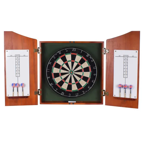 Centerpoint Bristle Dartboard and Solid Wood Cabinet – Dark Cherry Finish