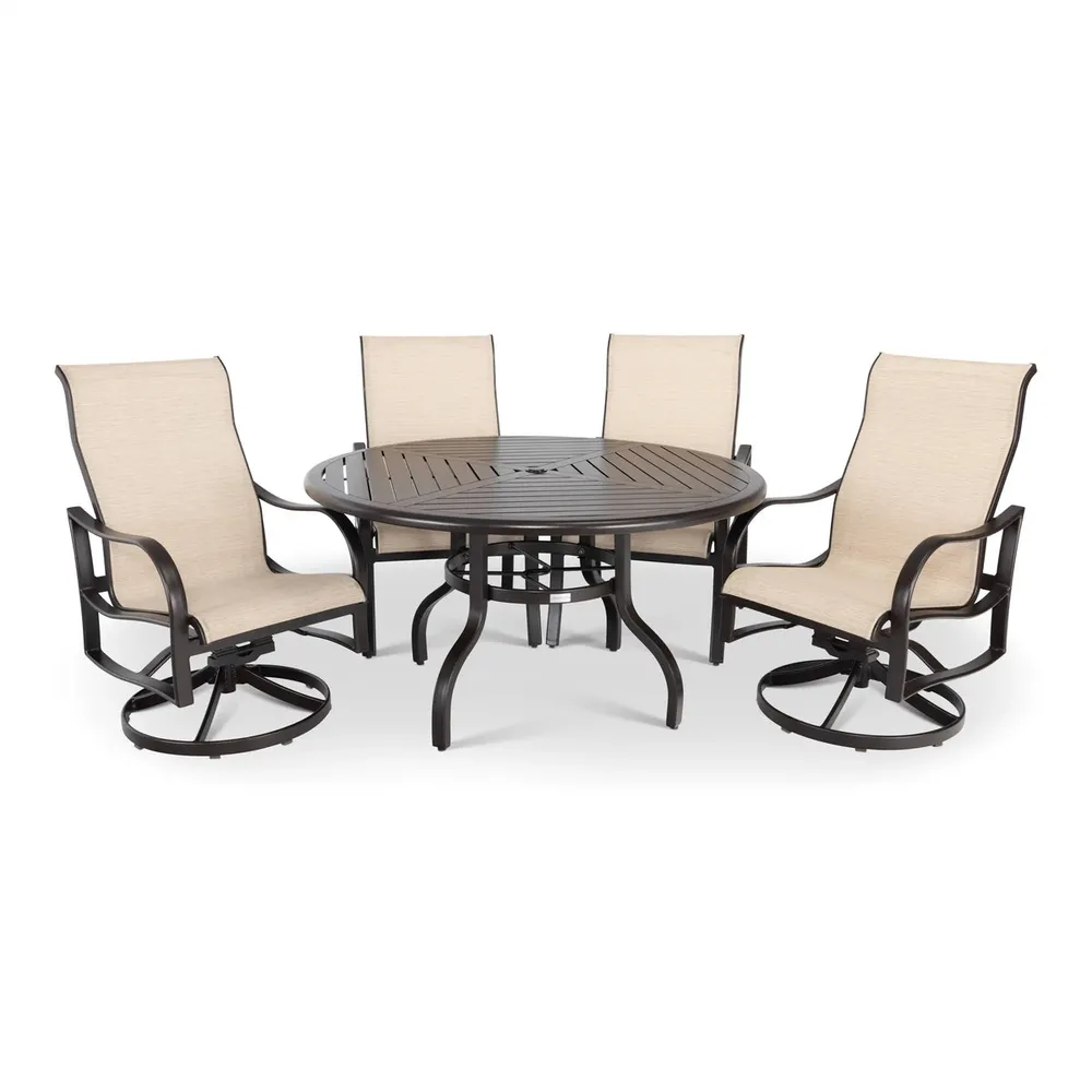 Coastline 5 Piece Slat Scoria Dining Group