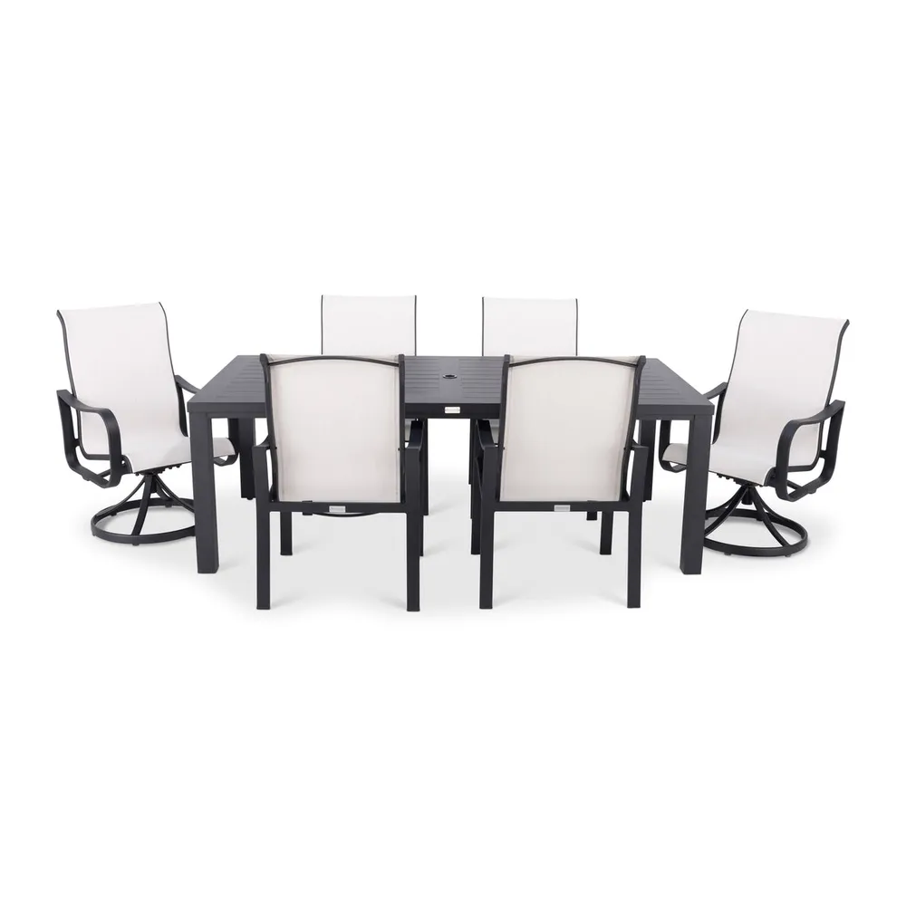 Coastline 7 Piece Black Dining Group
