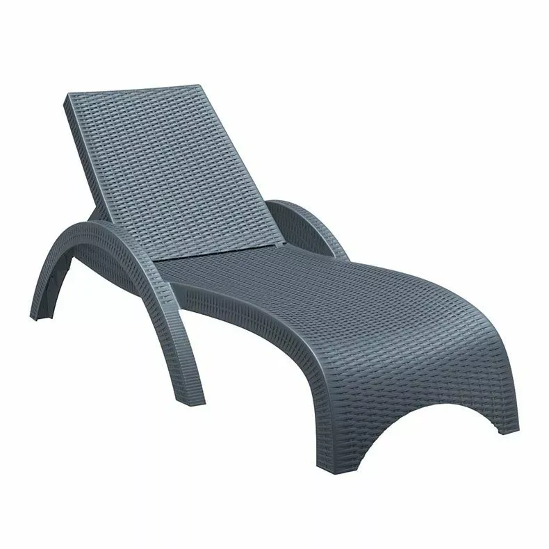 Compamia Fiji Resin Wickerlook Chaise Lounge, Dark Gray