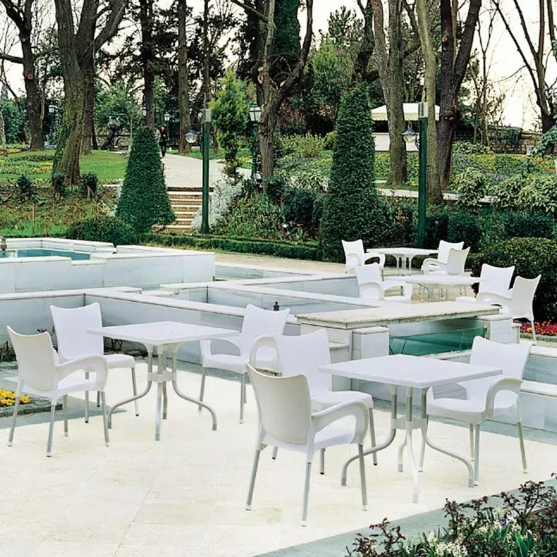Compamia Romeo Resin Dining Arm Chair, White