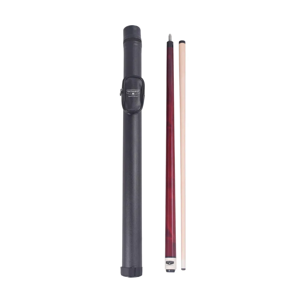 Conquest 58-in Maple Cue and Case Set – Red
