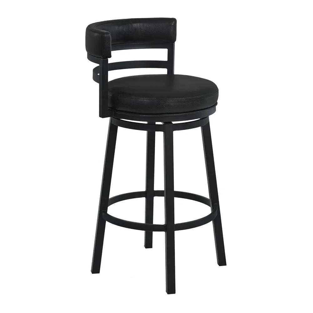 Destin Swivel 26″ Counter Stool – Black/Black
