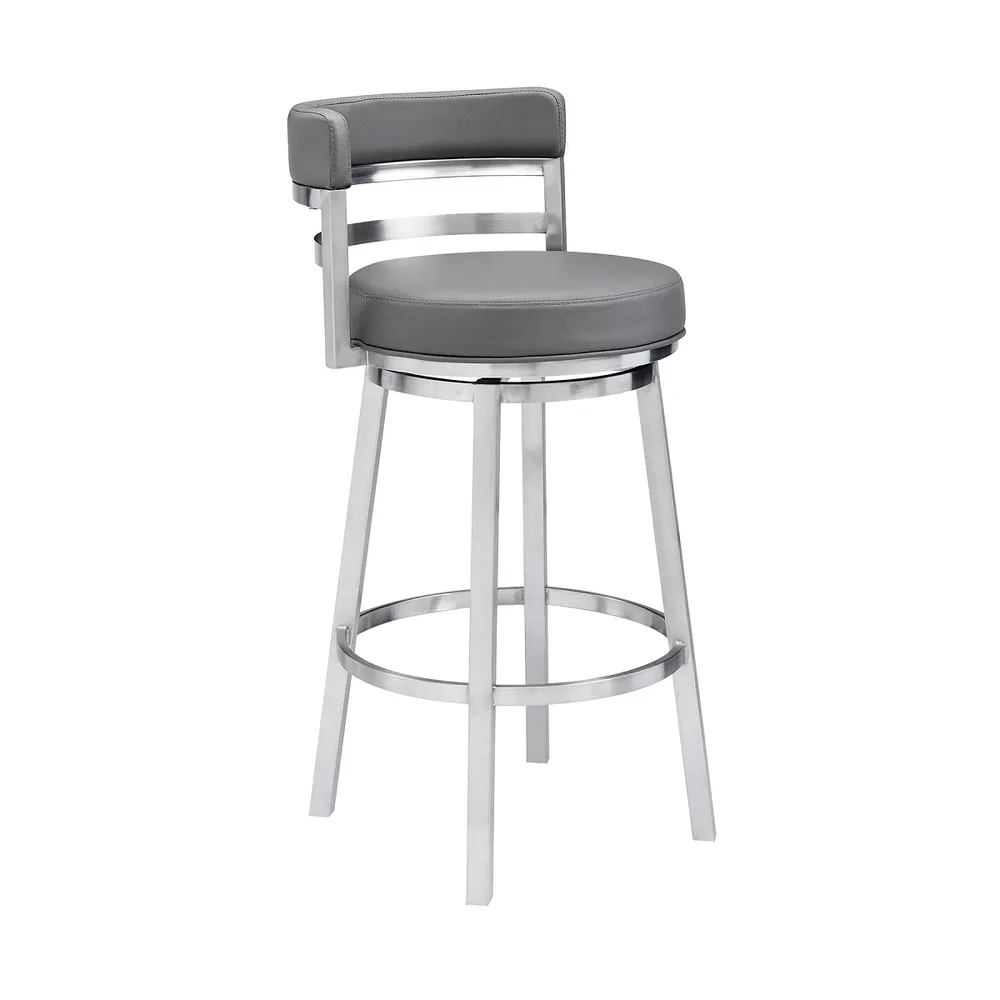Destin Swivel 30″ Barstool – Stainless Steel