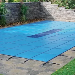 Doheny’s 10 Year Solid Safety Cover for 16×40 ft Rectangular Pool, Blue
