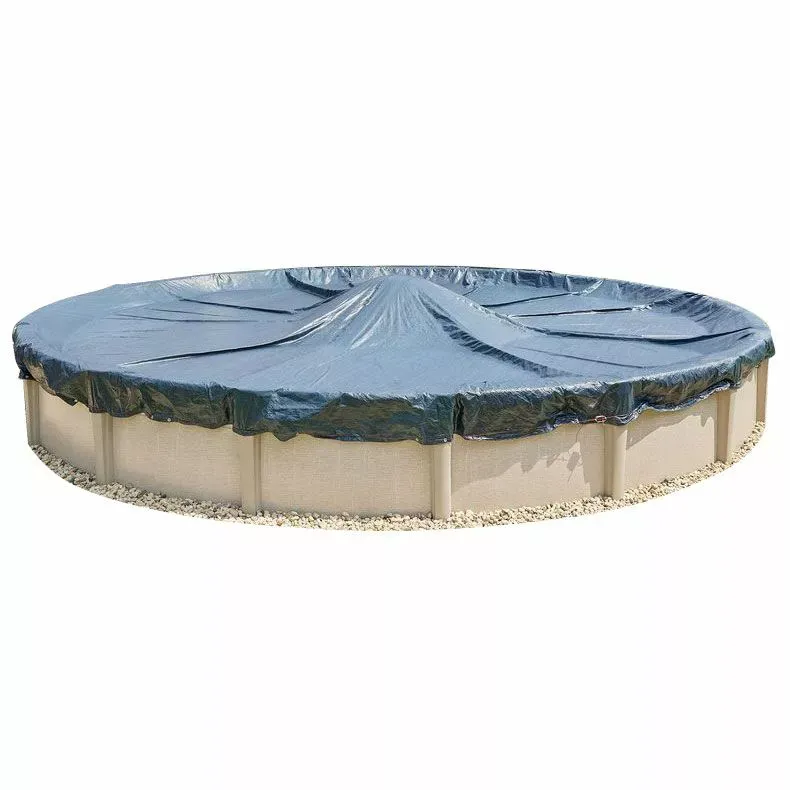 Doheny’s 10 Year Solid Winter Cover for 28 ft Round Pools with 45 Cover Clips