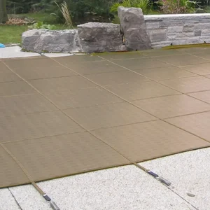 Doheny’s 12 Year Mesh Safety Cover for 16×40 ft Rectangular Pool, Tan