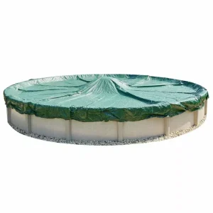 Doheny’s 12 Year Solid Winter Cover for 26 ft Round Pools with 45 Cover Clips