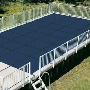 Doheny’s 15 Year Mesh On-Ground Safety Cover for 16×32 ft Rectangular Pool, Blue