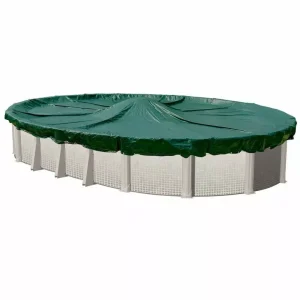 Doheny’s 16 Year Max-Force Riplock Winter Cover for 16×32 ft Oval pools with 50 Cover Clips