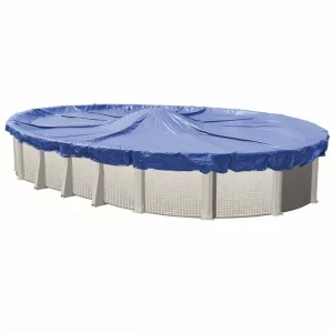 Doheny’s 16 Year Solid Winter Cover for 12×21 ft Oval Pools with 35 Cover Clips