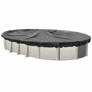 Doheny’s 5 Year Mesh Winter Cover for 15×30 ft Oval Pools with 45 Cover Clips