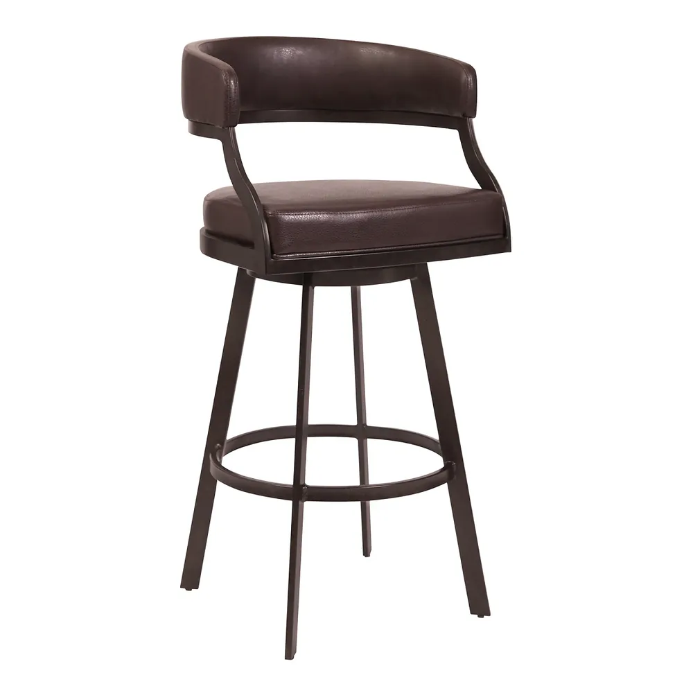 Dothan Swivel 30″ Barstool – Auburn/Brown