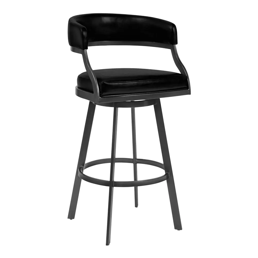 Dothan Swivel 30″ Barstool – Mineral/Black