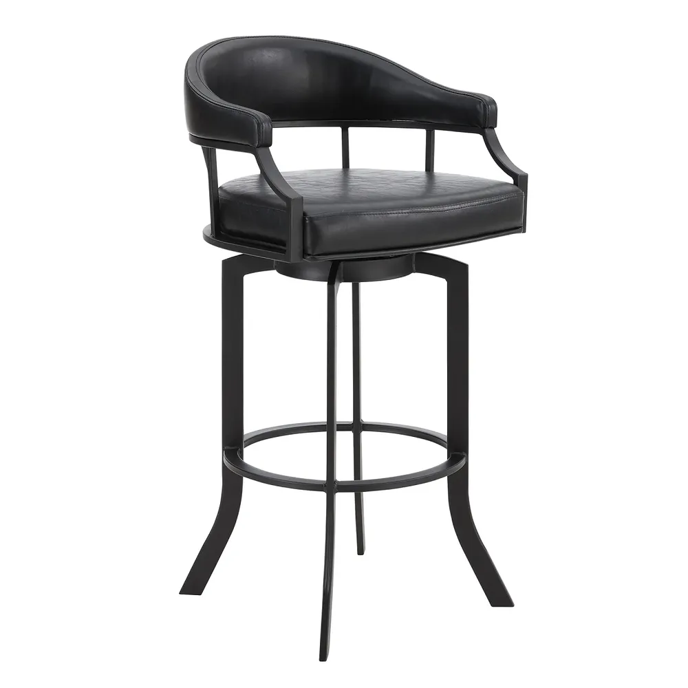 Eastpoint Swivel 30″ Barstool – Black/Black