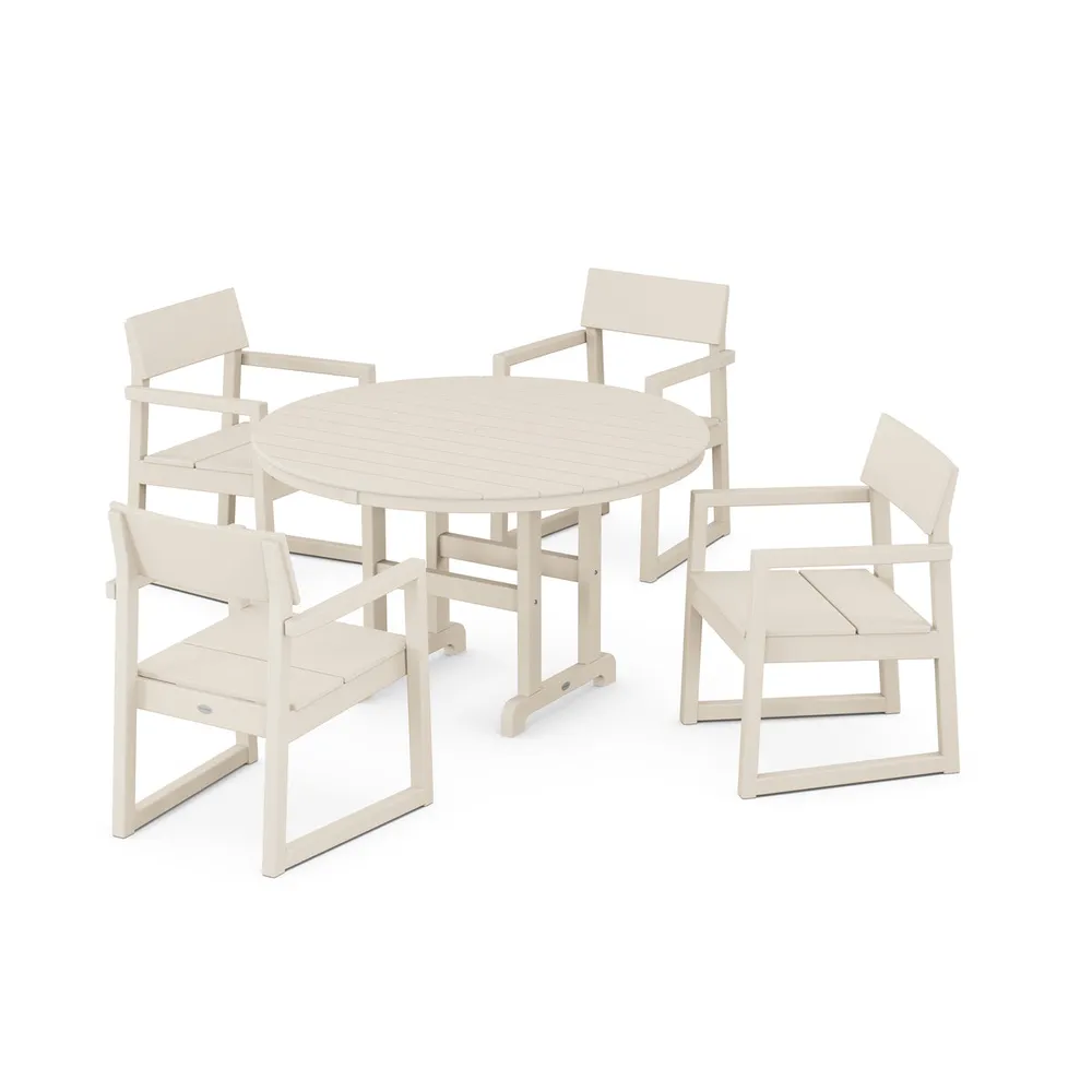 Edge 5 Piece Round Farmhouse Dining Set