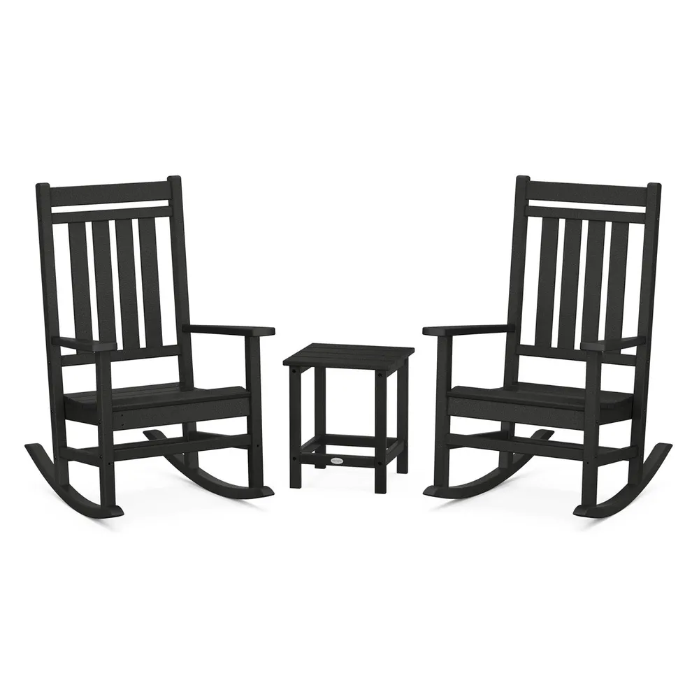 Estate 3 Piece Rocking Chair Set W/ Long Island Side Table