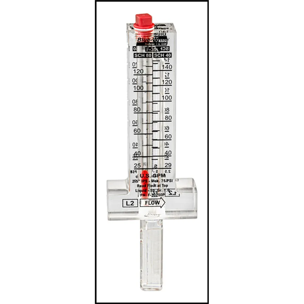 FLOW METER-BLUE WHITE-2-1/2 TOP MOUNT 29-140 GPM F-30250P
