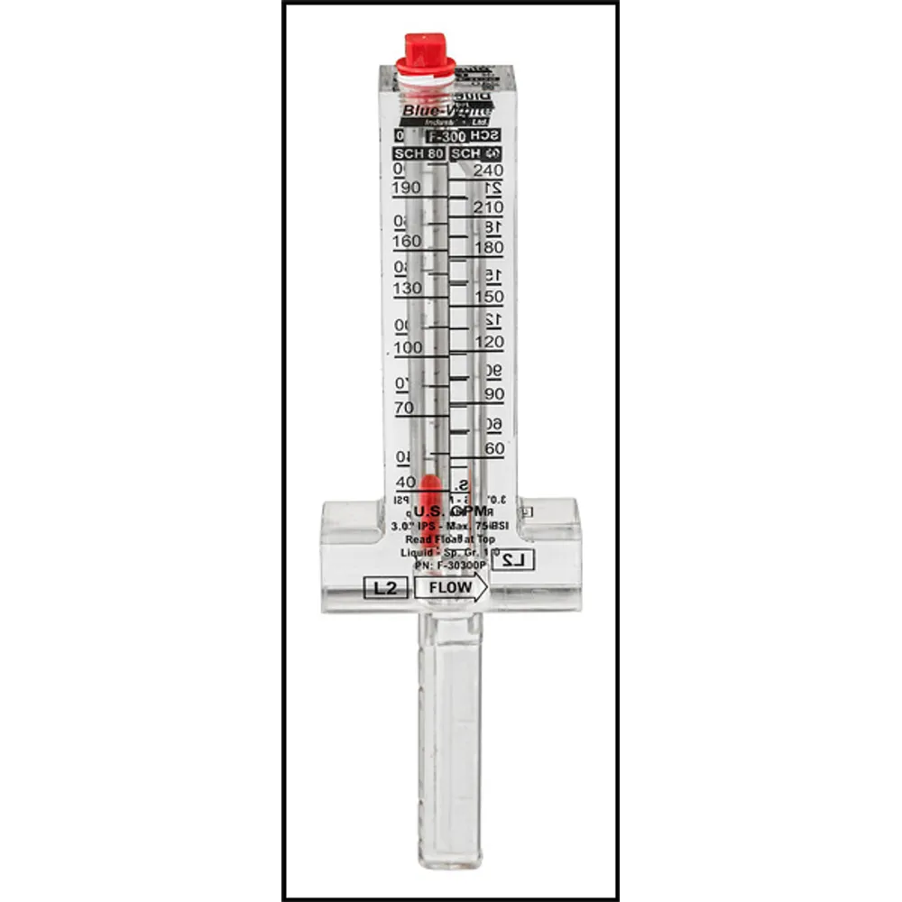 FLOW METER-BLUE WHITE-3 TOP MOUNT 60-240 GPM F-30300P