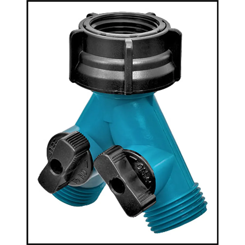 Gilmour 3/4″ Hose Y-Connector with 2-Way On/Off Valve