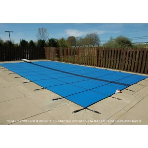GLI HyPerLite 15′ x 30′ 6R/2R Rect Solid Safety Cover w/Cover Pump, Bl