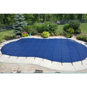 GLI ProMesh 14′ x 28′ 6R/2R Rect w/Auto Cover, Mesh Safety Cover, Bl