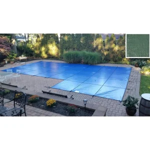 GLI Value X 18′ x 36′ 6R/2R Rect Solid Safety Cover w/Kl Scrn Drain, Gn