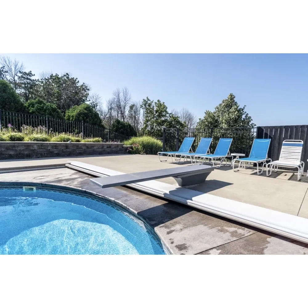 Global Pool Products – GX 8′ Grey Diving Board & 3 Bolt Base