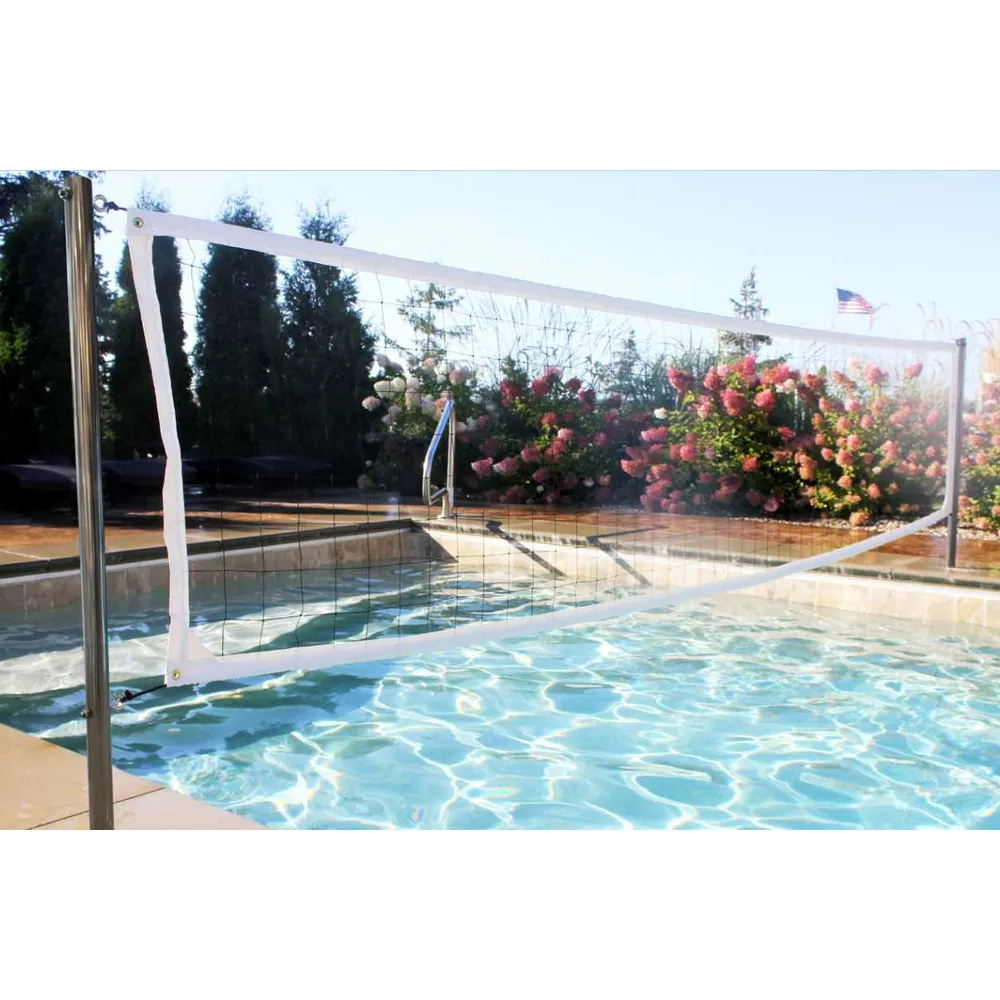 Global Pool Products X2 Basketball and Volleyball Combo w/ 16′ Net & Ball (No Anchor) | Polished