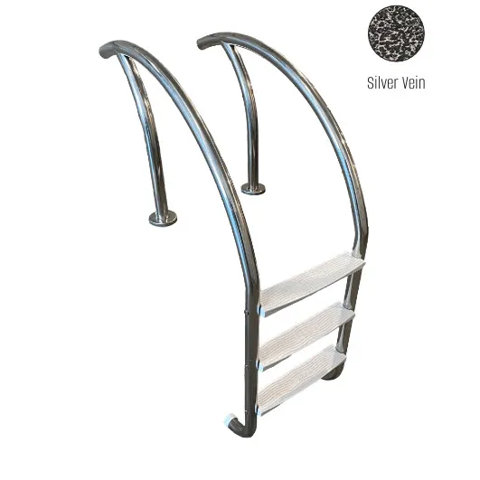 GPP – Modern 3 Step Silver Vein Ladder w/ Grey Heavy Duty Treads