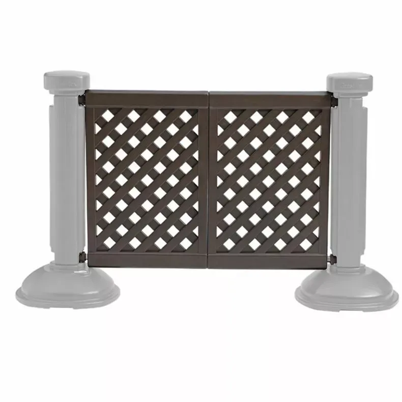 Grosfillex Decorative Portable Fence, 2 Panel Brown