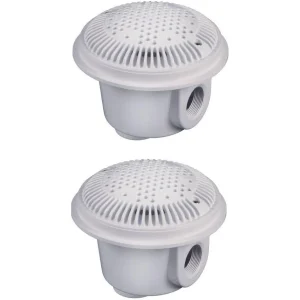 Hayward White Main Drains 2 Pack 1.5″ Piping